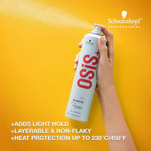 Cargar imagen en el visor de la galería, OSiS+ Laca elástica para el cabello de fijación ligera 9oz - | Protección térmica y brillo | Todo tipo de cabello