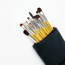 Cargar imagen en el visor de la galería, BDELLIUM STUDIO EYES 12PC. BRUSH SET WITH ROLL-UP POUCH STUDIO (kit de brochas para ojos)